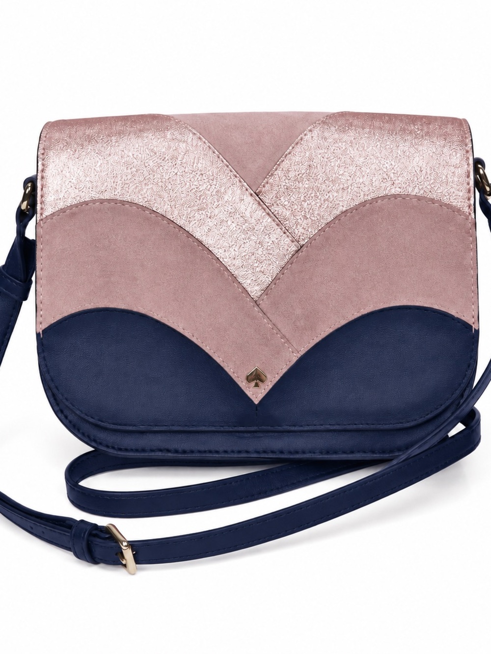 kate spade blush pink, taupe & navy crossbody bag